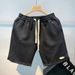 Men's And Women's Waffle Knit Basketball Shorts - Medium Casual Sports Shorts (large, American Streetwear Style)_ecoleips.com