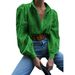 Voya Women's Summer Foreign Trade European And American Casual Loose Fashion Hollow Puff Sleeve Cardigan Top_ecoleips.com
