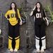 Women's Summer Fashion 2-Piece Set American Style Wide Leg Pants & Short-Sleeved Top With Letter Print Loose Fit Casual Outfit_ecoleips.com