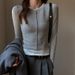 Women's Clothing Long Sleeve T-Shirt Round Neck Faux Two Piece Base Shirt High End Brushed Top For Autumn Winter Regular Fit_ecoleips.com