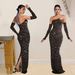 Women's Clothing Fashion Women's Hot Diamond One Line Skirt Dress Long Skirt_ecoleips.com