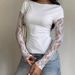 Women's Slim Fit Long Sleeve T-Shirt Lace Detail Blouse Sheer Panel Design Top_ecoleips.com