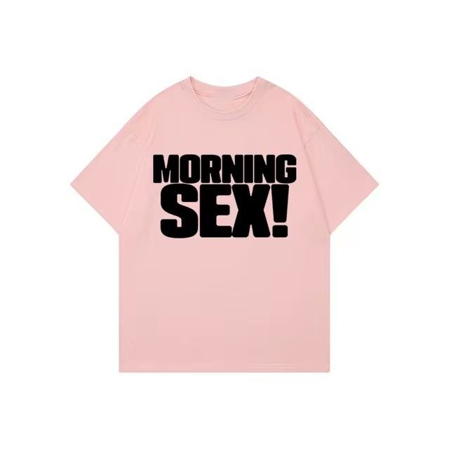 Cross-border Letter Print Casual Unisex Round-neck Loose-fitting Pure Cotton Long T-shirt Top_ecoleips.com