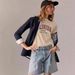 Women's Casual Khaki T-Shirt with Letter And Number Print round Neck Short Sleeve Breathable Cotton Polyester Top for Spring/Autumn Summer_ecoleips.com