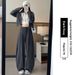 Aria Basics Black Curved Hem Spor For Women, Spring 2026 New Style, Plus Size, Banana Wide-leg Sweatpan, Casual Straight-leg_ecoleips.com
