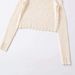 Fashion Versatile Beige Wavy Edge Hollow Knitted Sweater_ecoleips.com