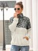 K New Zipper Collar Double Sided Velvet Leopard Pattern Splicing Hoodie Short Sleeve For Women_ecoleips.com