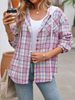 Women's Clothing Casual Hooded Plaid Shirt Jacket With Color Block Design - Stylish & Comfortable Long Sleeve Top For Streetwear & Everyday Wear_ecoleips.com