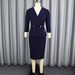 Women's Clothing European American Style Suit Collar Dress Double Breasted Waist Cinching Ruffled Slim Fitting Party Commuter Bodycon Women's Dress_ecoleips.com