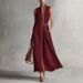 2026 Summer New Stand-up Collar Sleeveless Casual Contrasting Loose Dress_ecoleips.com