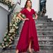 Women's Clothing Burgundy Bridal Dress, Elegant And Sophisticated Women's Dress, Evening Gown._ecoleips.com