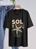 Women's Casual Short Sleeve T-Shirt - Breathable Cotton Blend Relaxed Fit Tee With Modern Print Design_ecoleips.com