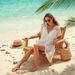 Women's Deep V Neck Tie Front Machine Knitted Dress American Style Clothing Vacation Beach Bikini Cover Up_ecoleips.com