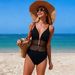 Sexy Solid Color Mesh One Piece Swimsuit 2026 Hot Selling European & American Style for Foreign Trade Bikini_ecoleips.com