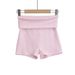 2025s DS24165-24 Summer New Style Wind Girl Sports Casual Pants Solid Color Elastic Slim Waist Turn-up Shorts_ecoleips.com