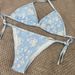 Women's Swimsuit Fashion Silk Star Same Style Seaside Beach Print High Waist Strap Bikini_ecoleips.com