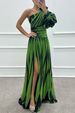 K New Printed Slanted Shoulder Slit Dress, Casual And Loose Party Dress_ecoleips.com