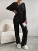 K Fashionable Versatile And Stylish Temperament Set, New Home Fashion Casual Straight Leg Pants Two-piece Set_ecoleips.com