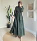 Women's Clothing Autumn Round Neck Long Sleeve Single Breasted High Waist Stitching Dress_ecoleips.com