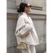 Fashion Apricot Woolen Jacket Women's Fall And Winter Loose V-Neck Jacket Top Women's Clothing Wholesale_ecoleips.com