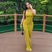 Women's Cross Neck Slimming Fishtail Dress Solid Color Pleated Waist European American Style Autumn Winter Fashion_ecoleips.com