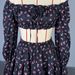 K Women's Sweet Lace Border Printed Lantern Sleeve Strapless Shirt Half Skirt Set_ecoleips.com