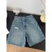 Women's Clothing Retro American Blue Ripped Jeans High Waist Wide Leg Straight Mid Length Trendy Summer Style For Women_ecoleips.com