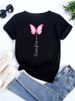European And American Cross-border Foreign Trade Women's Clothing Dandelion Butterfly Print Round Neck Short-sleeve_ecoleips.com
