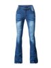 K Women's Jeans, Slim-fit Stretch Flare Pants, Solid-colored Denim Pants_ecoleips.com