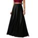 Elegant Black A-Line Midi Skirt, Flowy Hemline High Waist Skirt For Women, Versatile And Chic For Fall And Casual Occasions_ecoleips.com