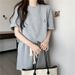 Embroidered Pattern Sports Suit, Simple New Design, Summer Thin Loose Plus-size European And American Style Short-sleeve_ecoleips.com