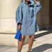 Women's Lapel Loose Fit Denim Midi Dress – Casual Fall Jean Gown 2026_ecoleips.com