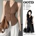 Aria Basics French Retro Style Vest For Women Summer 2025 New Slim Fit Fashionable Design Sleeveless Top_ecoleips.com