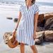 Women's Clothing Women's Fashion Summer Shirt Loose Casual Temperament Striped Top_ecoleips.com