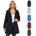 Women's Lightweight Water-Resistant Hooded Trench Coat With Detachable Hood, Long Sleeve Casual Jacket For Spring & Fall, Loose Fit Travel Windbreaker_ecoleips.com