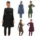 Women's Clothing Muslim Long Sleeved Three Piece Swimsuit For Women Solid Color, Fully Enclosed Sunscreen Skirt Swimsuit_ecoleips.com