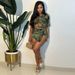 New Spring And Summer Women's Camouflage Irregular Top Multi-Pocket Sexy Leg-Exposing Short Skirt Set_ecoleips.com