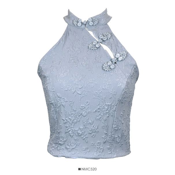 Retro Halter Neck Short Vest Women's Slim Fit Embroidered Backless Camisole Chinese Style 2023 New Fashion Top_ecoleips.com