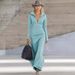 Women's Clothing Zip Neck Long Sleeve Dress - Slim Fit Autumn Winter Dress Elegant Midi Dress For Office & Casual Wear (Black, Sky Blue, Beige, Pink)_ecoleips.com