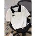 Women's French Peter Pan Collar Short Sleeve T-Shirt Summer Design College Style Short Knit Sweater With Bow_ecoleips.com