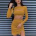 Women's Fashion Two-Piece Set: Hollow-Trimmed Top With Split Skirt For A Stylish Outfit_ecoleips.com