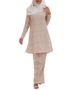 Malay Women's Printed Casual Set Dress Muslim Abaya_ecoleips.com