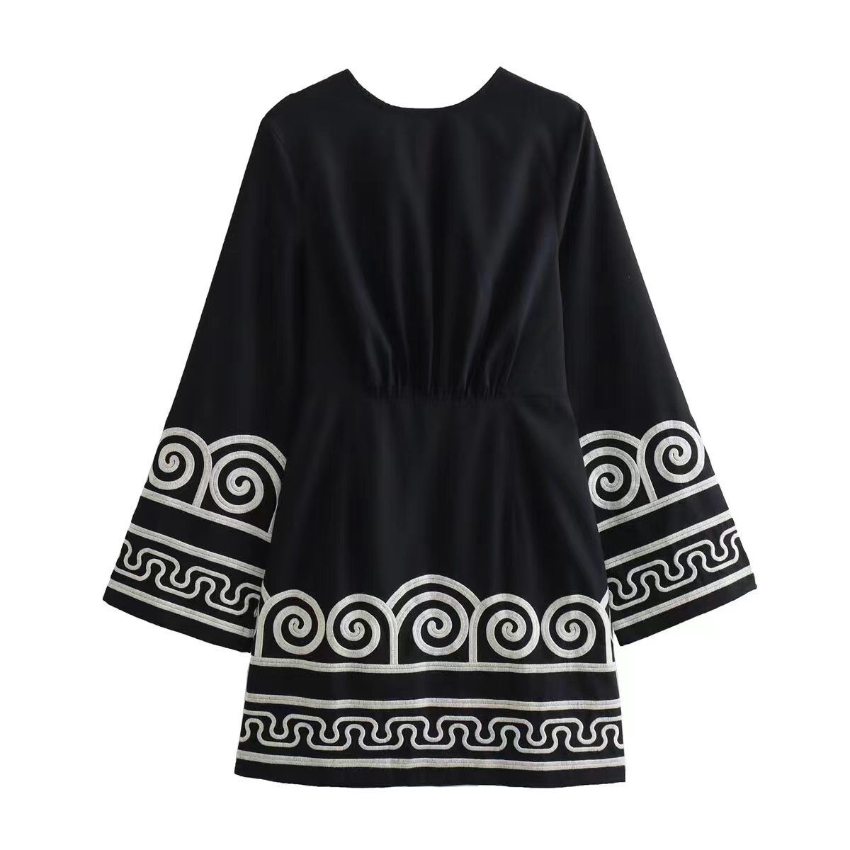 Women's Spring Loose Slimming Dress Versatile French Embroidered Blended Fabric 3D Embroidery Elegant Style_ecoleips.com