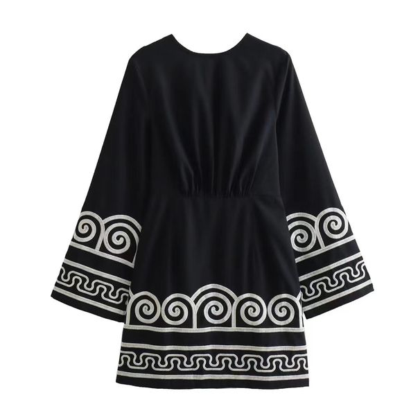 Women's Spring Loose Slimming Dress Versatile French Embroidered Blended Fabric 3D Embroidery Elegant Style_ecoleips.com