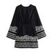 Women's Spring Loose Slimming Dress Versatile French Embroidered Blended Fabric 3D Embroidery Elegant Style_ecoleips.com