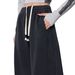 Thickened Denim High-waisted Winter Women's Pants, Distressed Vintage Black, Fleece-lined 800g, Wide-leg Casual_ecoleips.com