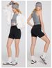 New Yoga Clothes Women's Hemp Gray Texture Sports Underwear Wide Shoulder Strap Fixed Cup Tight Fitness Clothes Yoga Pants_ecoleips.com