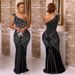 Women's Clothing Women's Fashion Solid Color Hot Diamond Oblique Collar Long Dress Female_ecoleips.com
