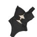 Women's One Shoulder Twisted Swimsuit Steel Bra Gathered Hollowed Out Metal Buckle Solid Color One Piece_ecoleips.com