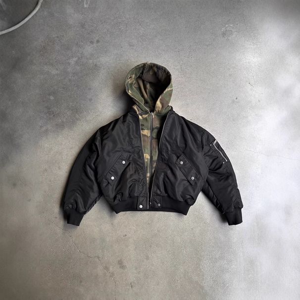 Unisex American Camouflage Hoodie Heavyweight Dark Style Layered Oversized Design Unique Sweatshirt for Women_ecoleips.com